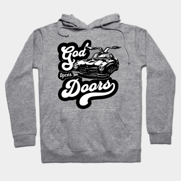 Mercedes Benz classic car design with Bible verse & positive quote. Hoodie by monsalveautos