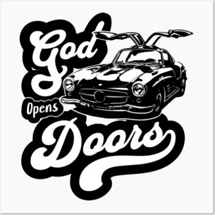 Mercedes Benz classic car design with Bible verse & positive quote. Posters and Art