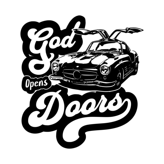 Mercedes Benz classic car design with Bible verse & positive quote. by monsalveautos