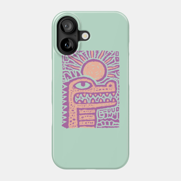 Psychedelic Alligator T-Shirt | Trippy Retro Cartoon Gator Phone Case by TuncGK