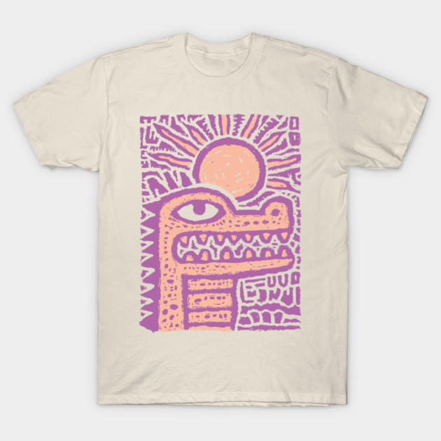 Psychedelic Alligator T-Shirt | Trippy Retro Cartoon Gator T-Shirt by TuncGK