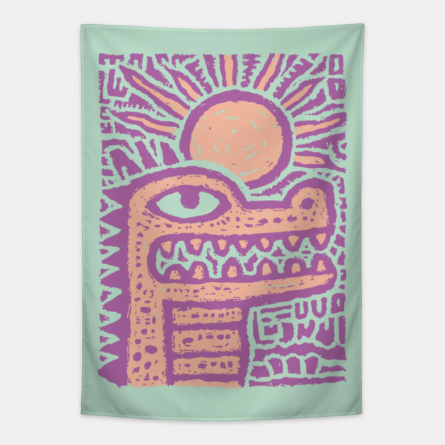 Psychedelic Alligator T-Shirt | Trippy Retro Cartoon Gator Tapestry by TuncGK