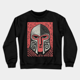 Spartan Helmet T-Shirt | Greek Warrior Linocut Graphic Tee Crewneck Sweatshirt
