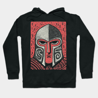 Spartan Helmet T-Shirt | Greek Warrior Linocut Graphic Tee Hoodie