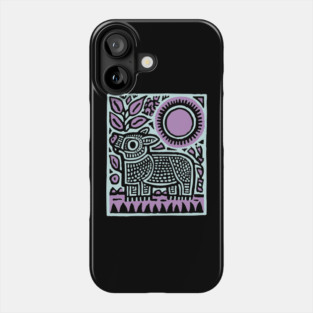 Aztec UFO | Ancient Aliens Funny Linocut Phone Case