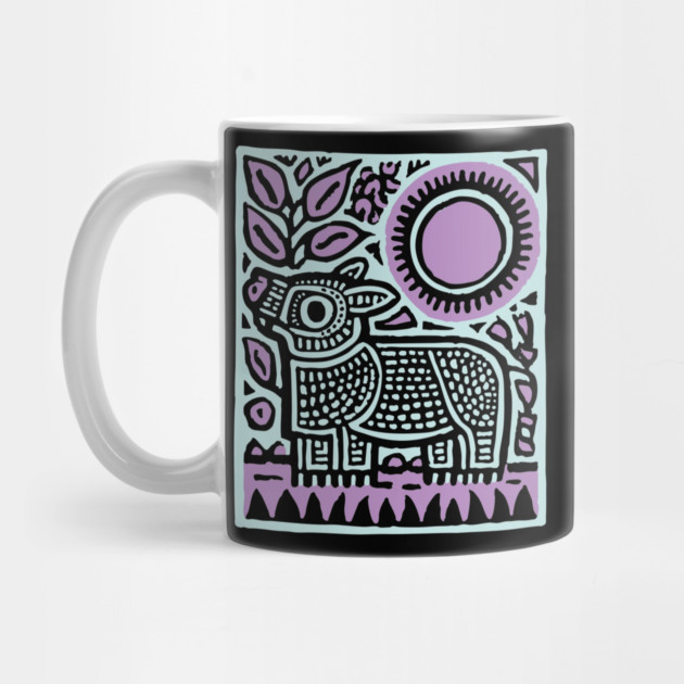 Aztec UFO | Ancient Aliens Funny Linocut by TuncGK