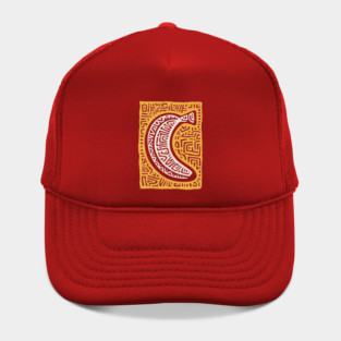 Pop Art Banana | Tribal Pattern Fruit Linocut Hat