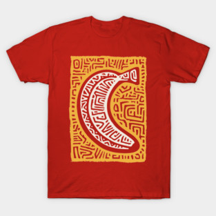 Pop Art Banana | Tribal Pattern Fruit Linocut T-Shirt