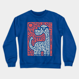 Cool Brontosaurus | Dinosaur with Sunglasses Crewneck Sweatshirt