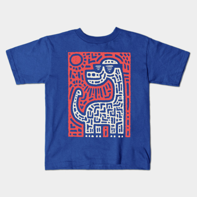 Cool Brontosaurus | Dinosaur with Sunglasses Kids T-Shirt by TuncGK