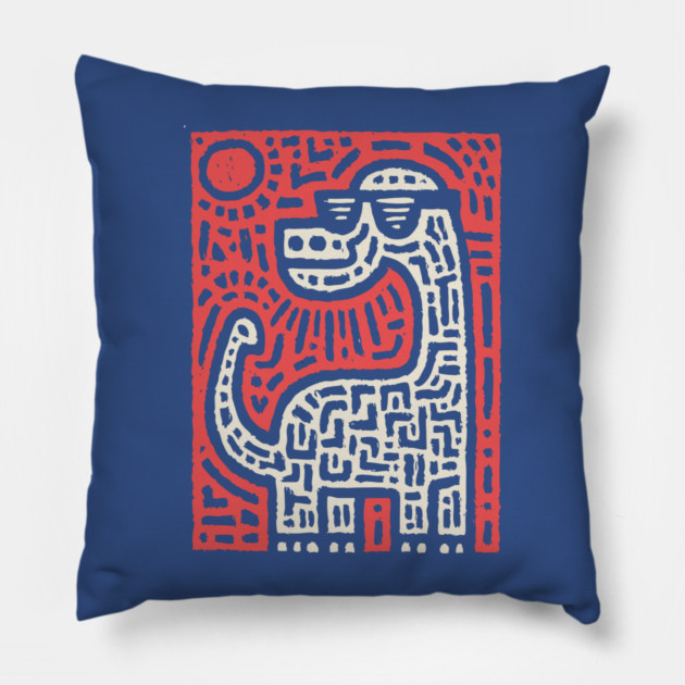 Cool Brontosaurus | Dinosaur with Sunglasses Pillow by TuncGK