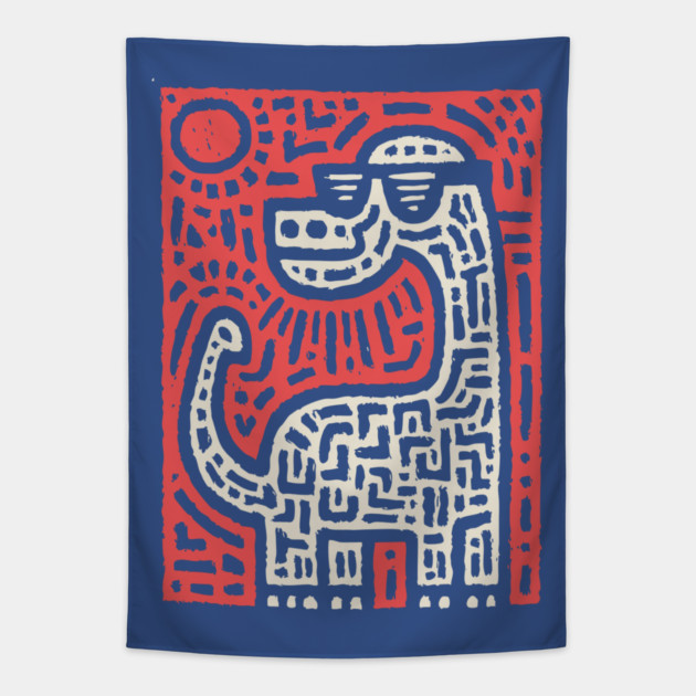 Cool Brontosaurus | Dinosaur with Sunglasses Tapestry by TuncGK