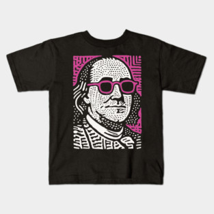 Pop Art Ben Franklin | Pink Founding Father Graphic Kids T-Shirt