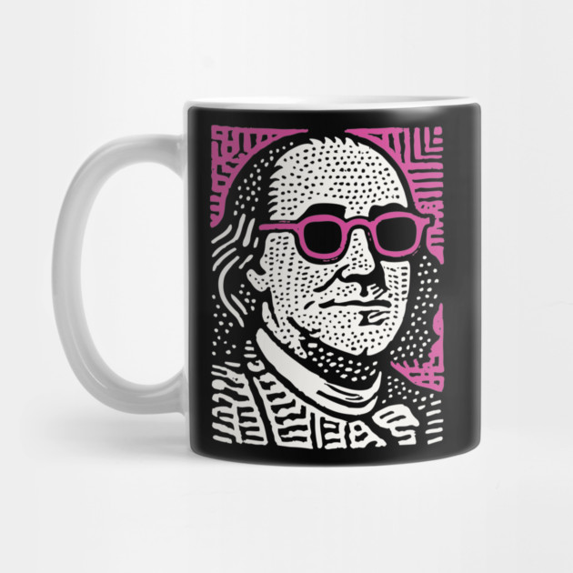Pop Art Ben Franklin | Pink Founding Father Graphic by TuncGK
