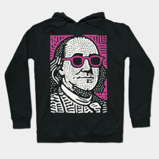 Pop Art Ben Franklin | Pink Founding Father Graphic Hoodie