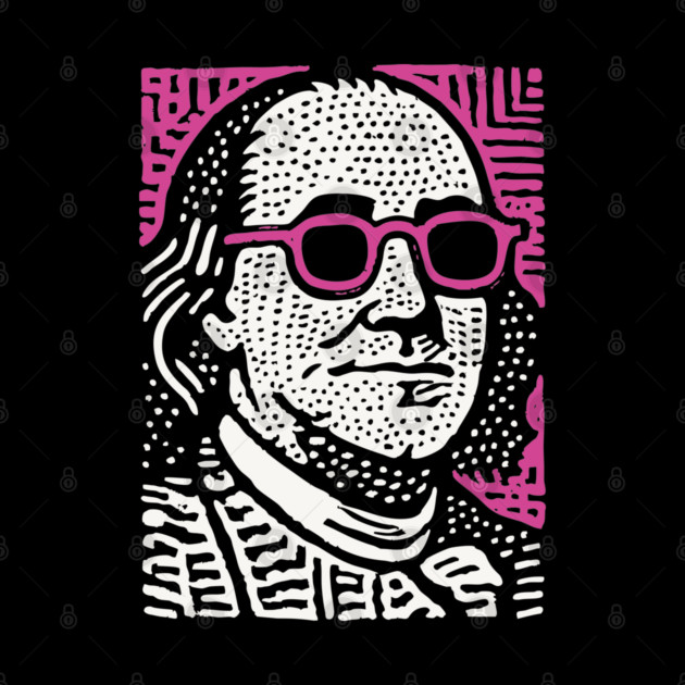 Pop Art Ben Franklin | Pink Founding Father Graphic by TuncGK