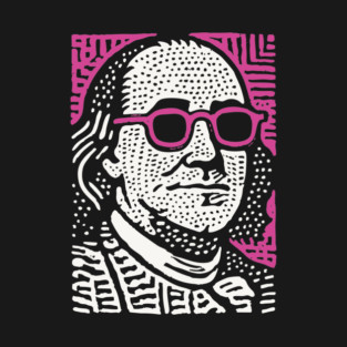 Pop Art Ben Franklin | Pink Founding Father Graphic T-Shirt