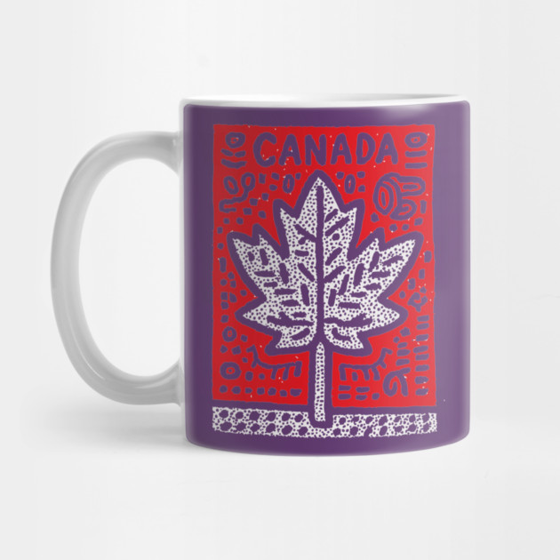 Tribal Canada Maple Leaf | Linocut Graphic Art by TuncGK
