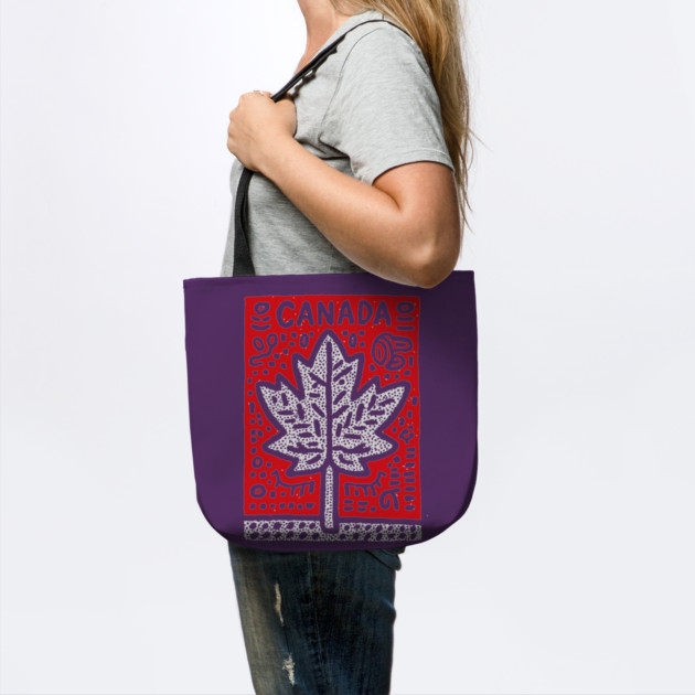 Tribal Canada Maple Leaf | Linocut Graphic Art by TuncGK