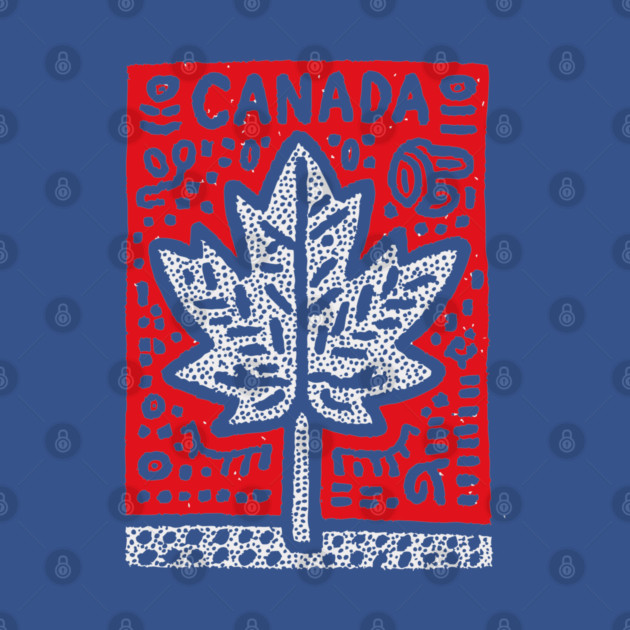 Tribal Canada Maple Leaf | Linocut Graphic Art by TuncGK