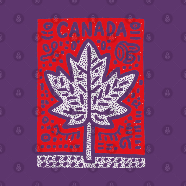 Tribal Canada Maple Leaf | Linocut Graphic Art by TuncGK