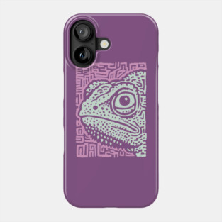 Chameleon Linocut | Tribal Reptile Pattern Phone Case
