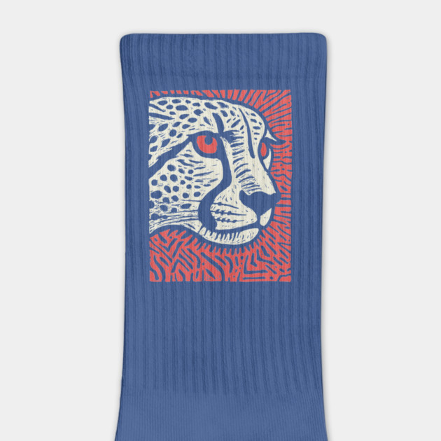 Cheetah Portrait | Graphic Linocut Big Cat by TuncGK