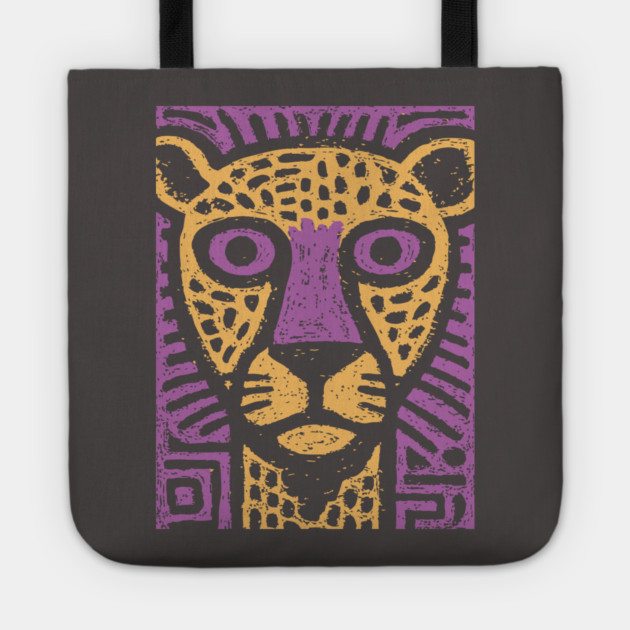 Psychedelic Cheetah | Colorful Tribal Big Cat Tote by TuncGK