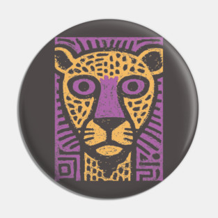 Psychedelic Cheetah | Colorful Tribal Big Cat Pin