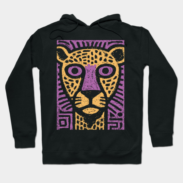 Psychedelic Cheetah | Colorful Tribal Big Cat Hoodie by TuncGK