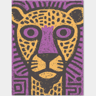 Psychedelic Cheetah | Colorful Tribal Big Cat Posters and Art