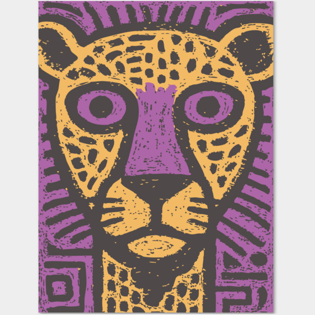 Psychedelic Cheetah | Colorful Tribal Big Cat Wall Art by TuncGK