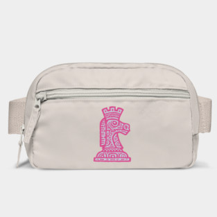 Tribal Chess Knight | Pink Linocut Graphic Bag
