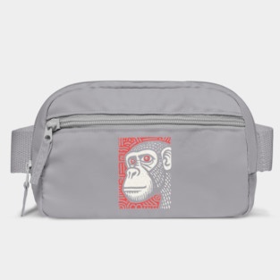 Chimpanzee Portrait | Primal Linocut Graphic Bag