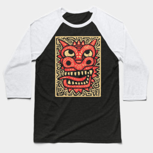 Chinese Dragon Head | Tribal Lunar New Year Baseball T-Shirt