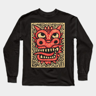 Chinese Dragon Head | Tribal Lunar New Year Long Sleeve T-Shirt