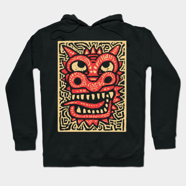 Chinese Dragon Head | Tribal Lunar New Year Hoodie by TuncGK