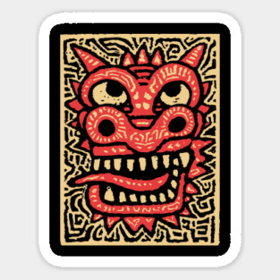 Chinese Dragon Head | Tribal Lunar New Year Magnet