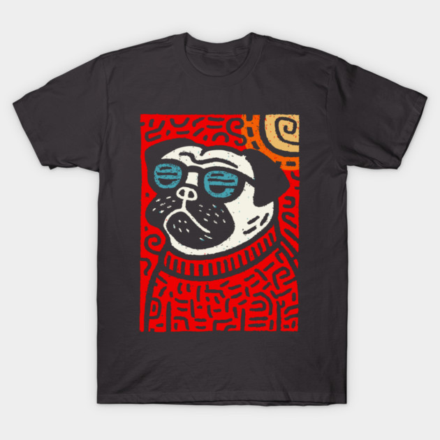 Psychedelic Pug | Trippy Pop Art Dog T-Shirt by TuncGK