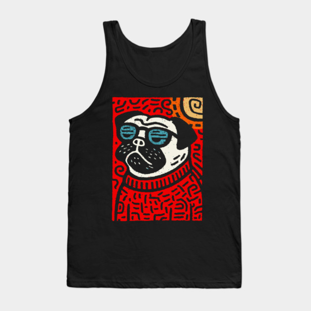 Psychedelic Pug | Trippy Pop Art Dog Tank Top by TuncGK