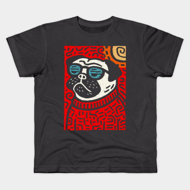 Psychedelic Pug | Trippy Pop Art Dog Kids T-Shirt by TuncGK