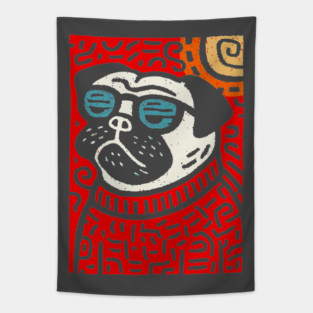 Psychedelic Pug | Trippy Pop Art Dog Tapestry