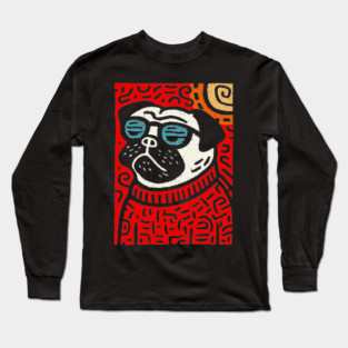 Psychedelic Pug | Trippy Pop Art Dog Long Sleeve T-Shirt