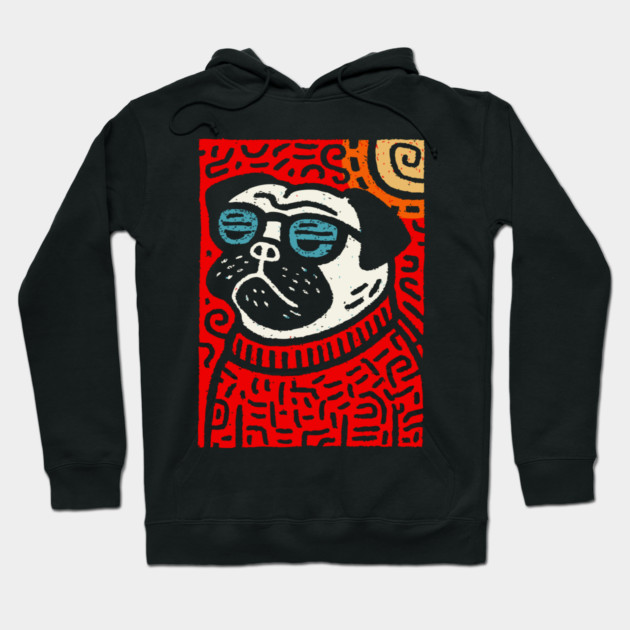 Psychedelic Pug | Trippy Pop Art Dog Hoodie by TuncGK