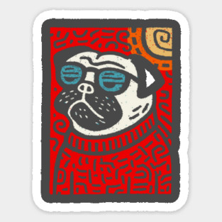 Psychedelic Pug | Trippy Pop Art Dog Sticker