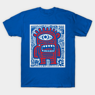 Cute Robot Cyclops | Minimalist Monster Doodle T-Shirt