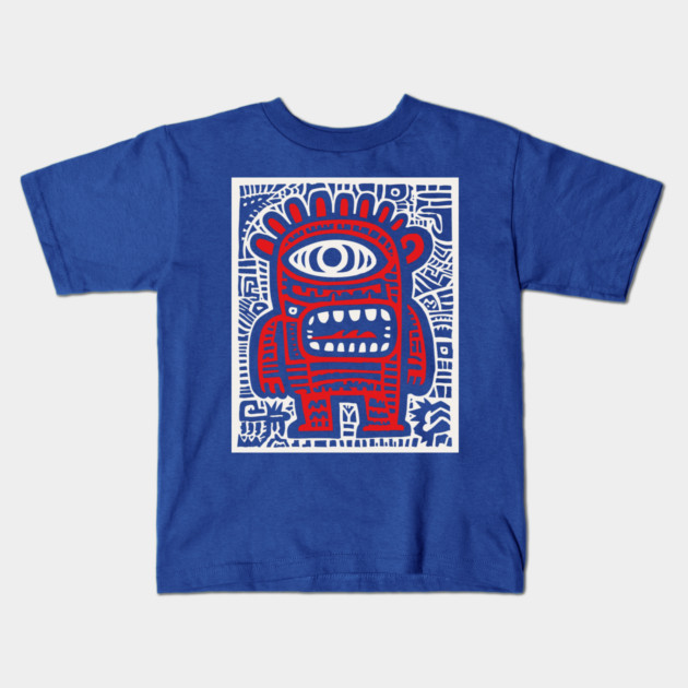 Cute Robot Cyclops | Minimalist Monster Doodle Kids T-Shirt by TuncGK