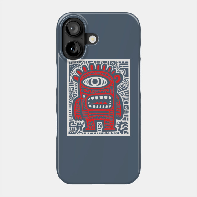 Cute Robot Cyclops | Minimalist Monster Doodle Phone Case by TuncGK