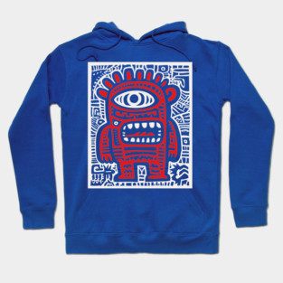 Cute Robot Cyclops | Minimalist Monster Doodle Hoodie