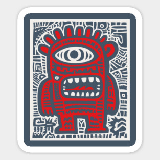 Cute Robot Cyclops | Minimalist Monster Doodle Magnet